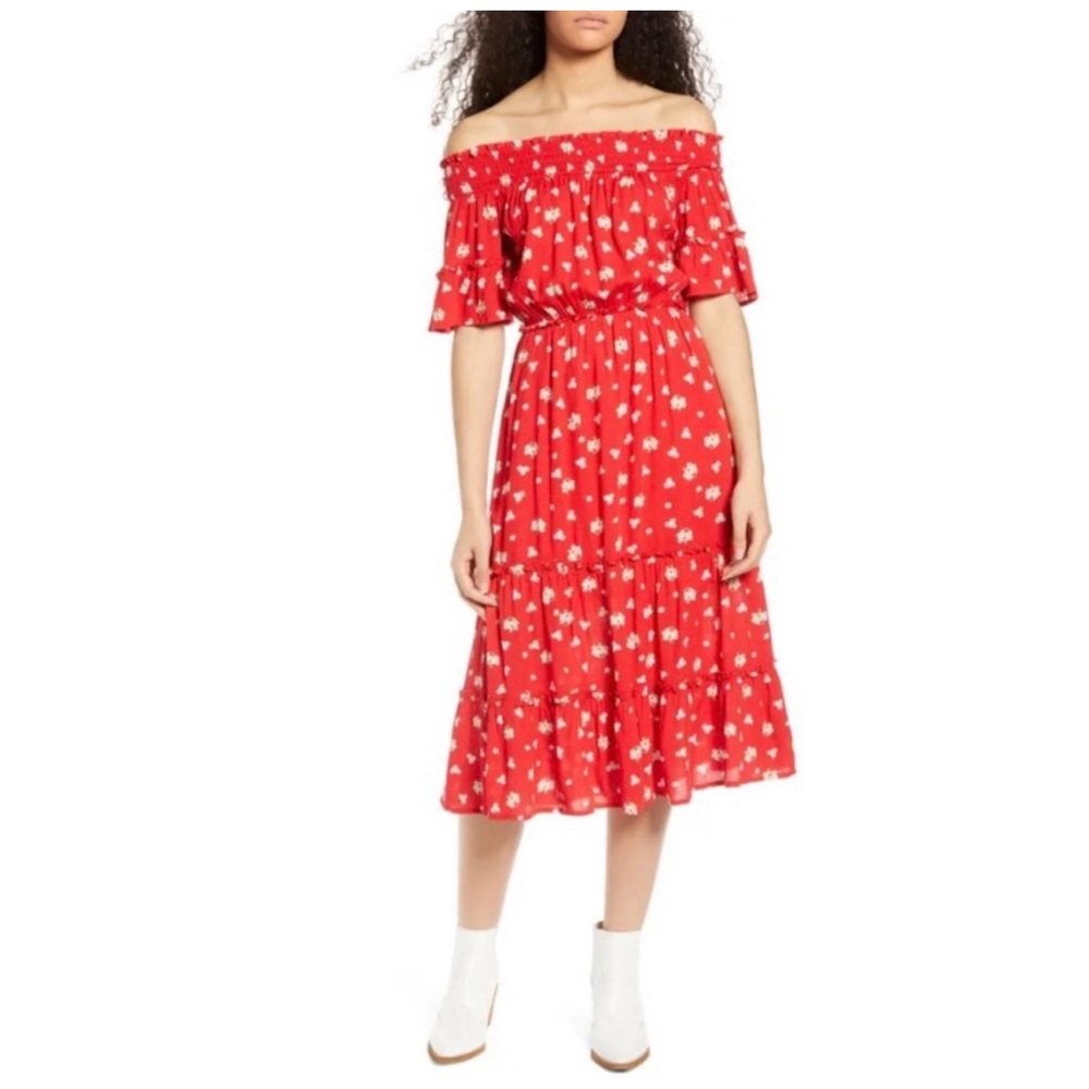 NWT One Clothing Red Floral Dress